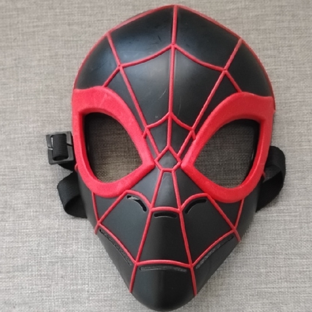 SPIDER MAN MASK , across the spiderverce Black and Red Superhero Costume Mask